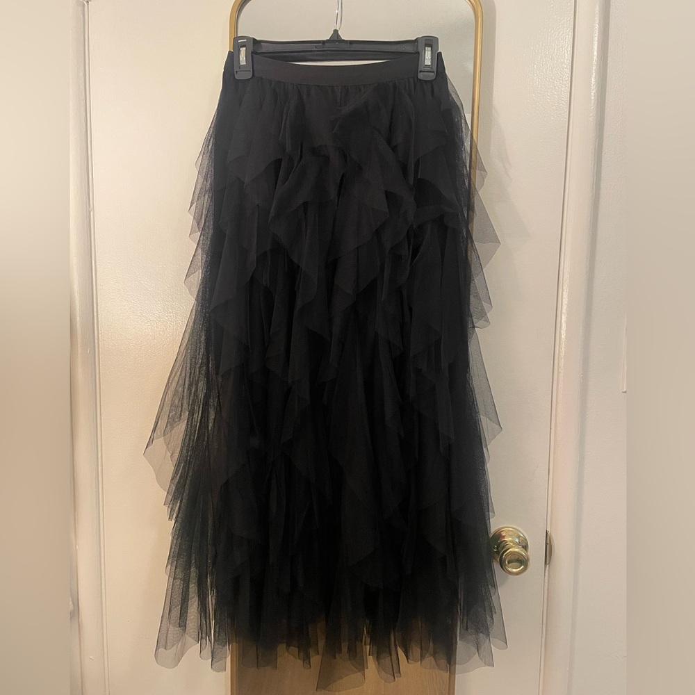 Elegant Black Tulle Skirt